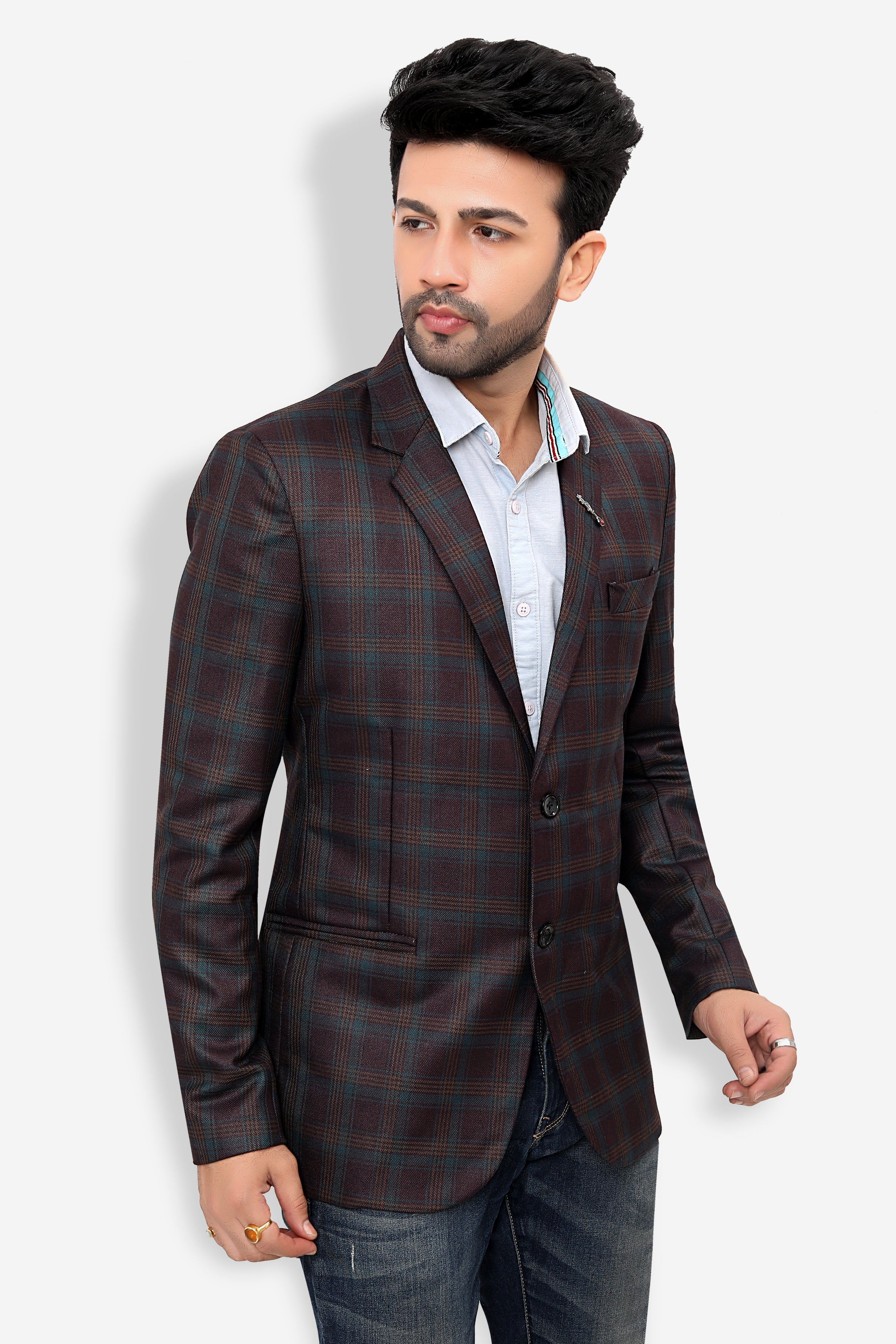 Cotton Blazer for Men - Multicolor | BLDU30004M | DesiQlo