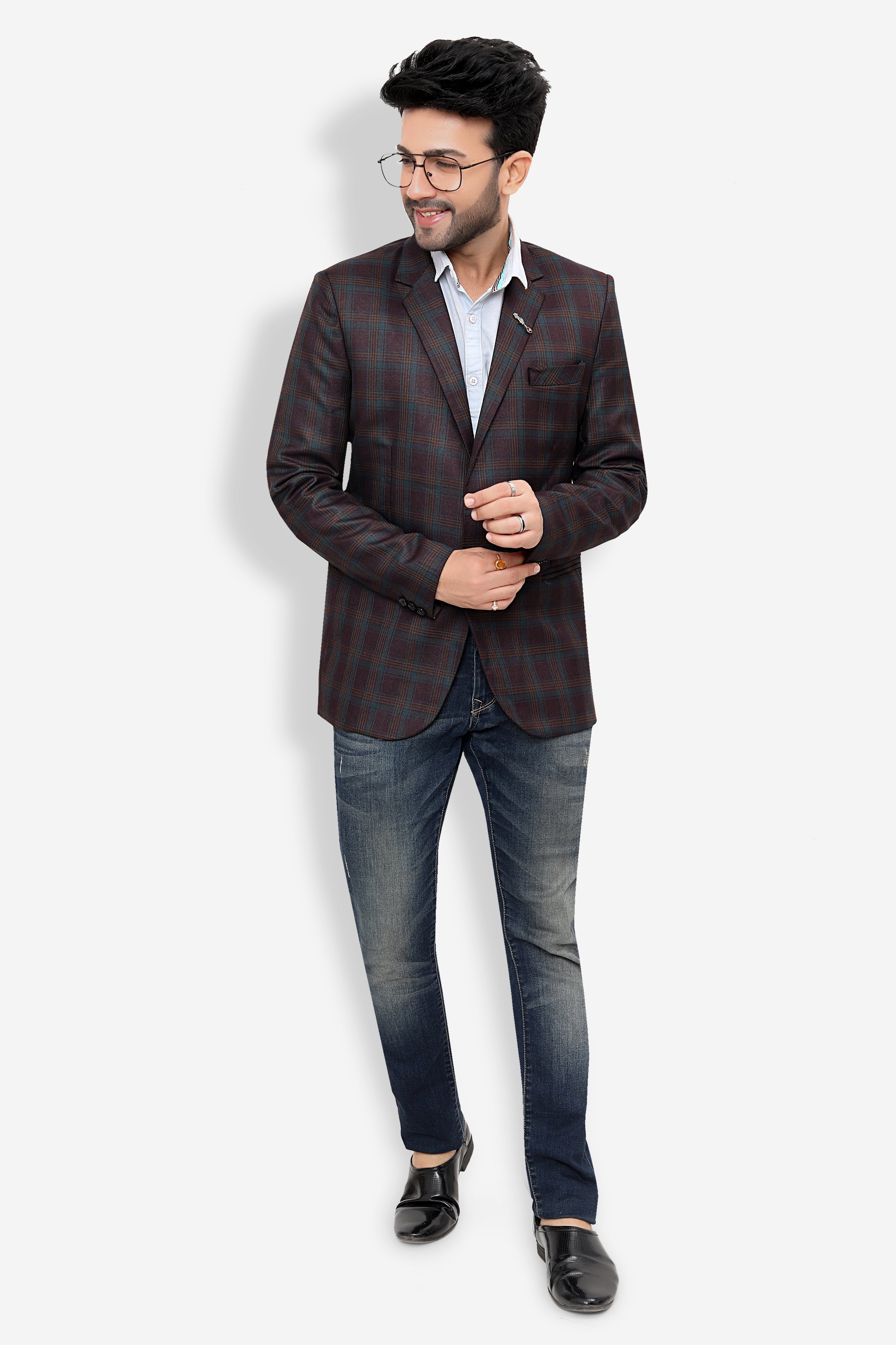 Cotton Blazer for Men - Multicolor | BLDU30004M | DesiQlo