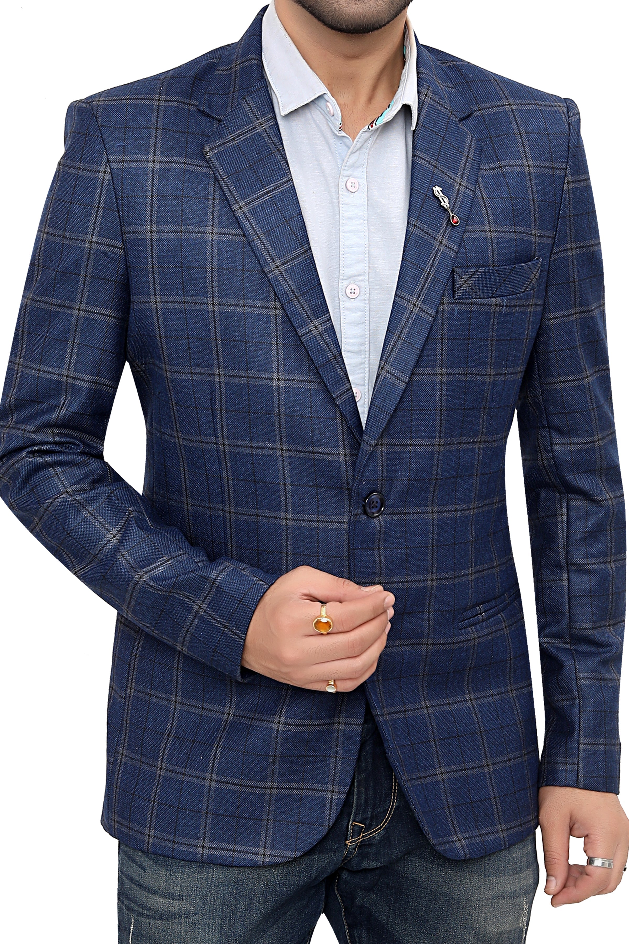 Cotton Blazer for Men - Multicolor | BLDU30008B | DesiQlo