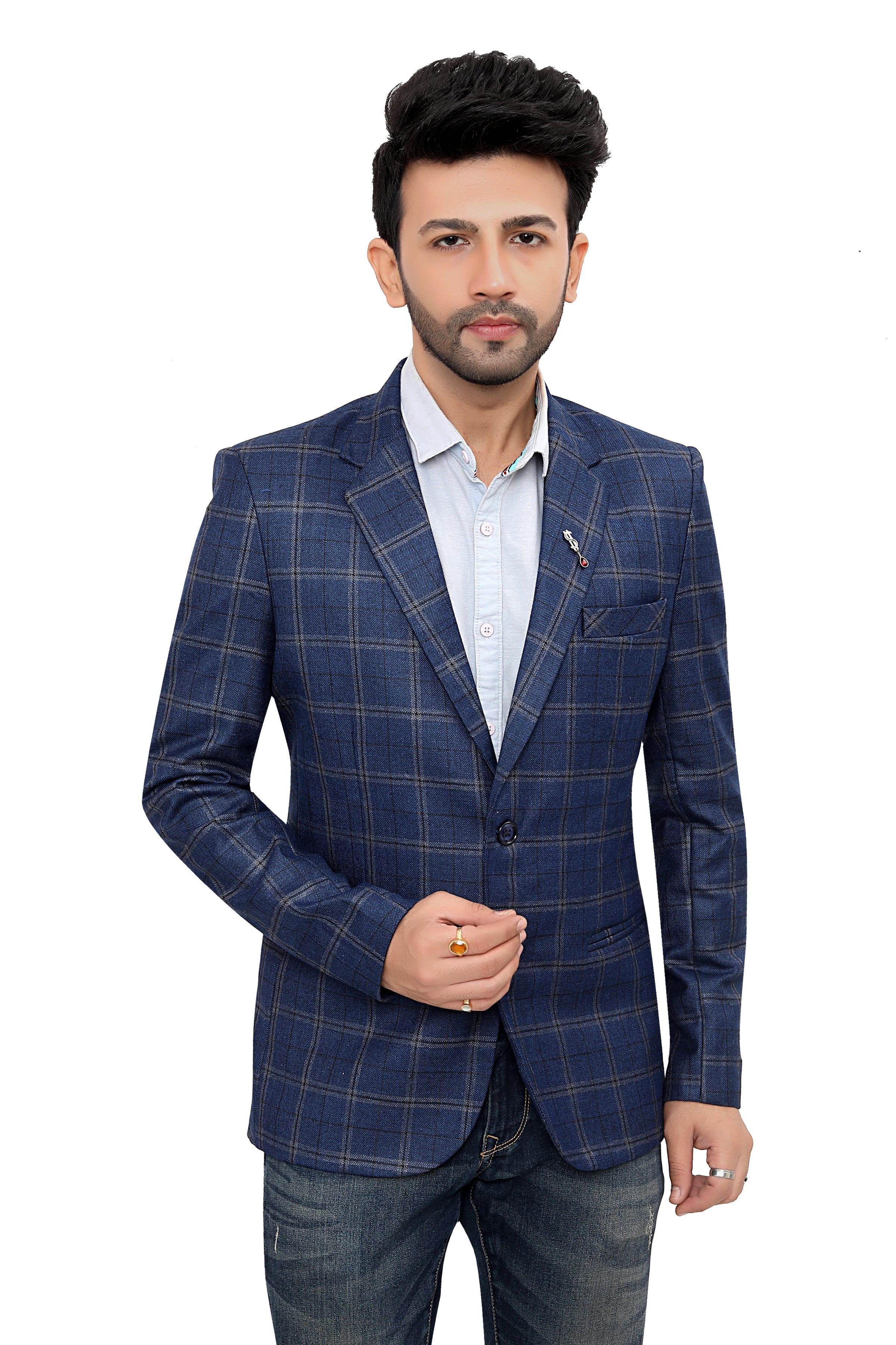 Cotton Blazer for Men - Multicolor | BLDU30008B | DesiQlo