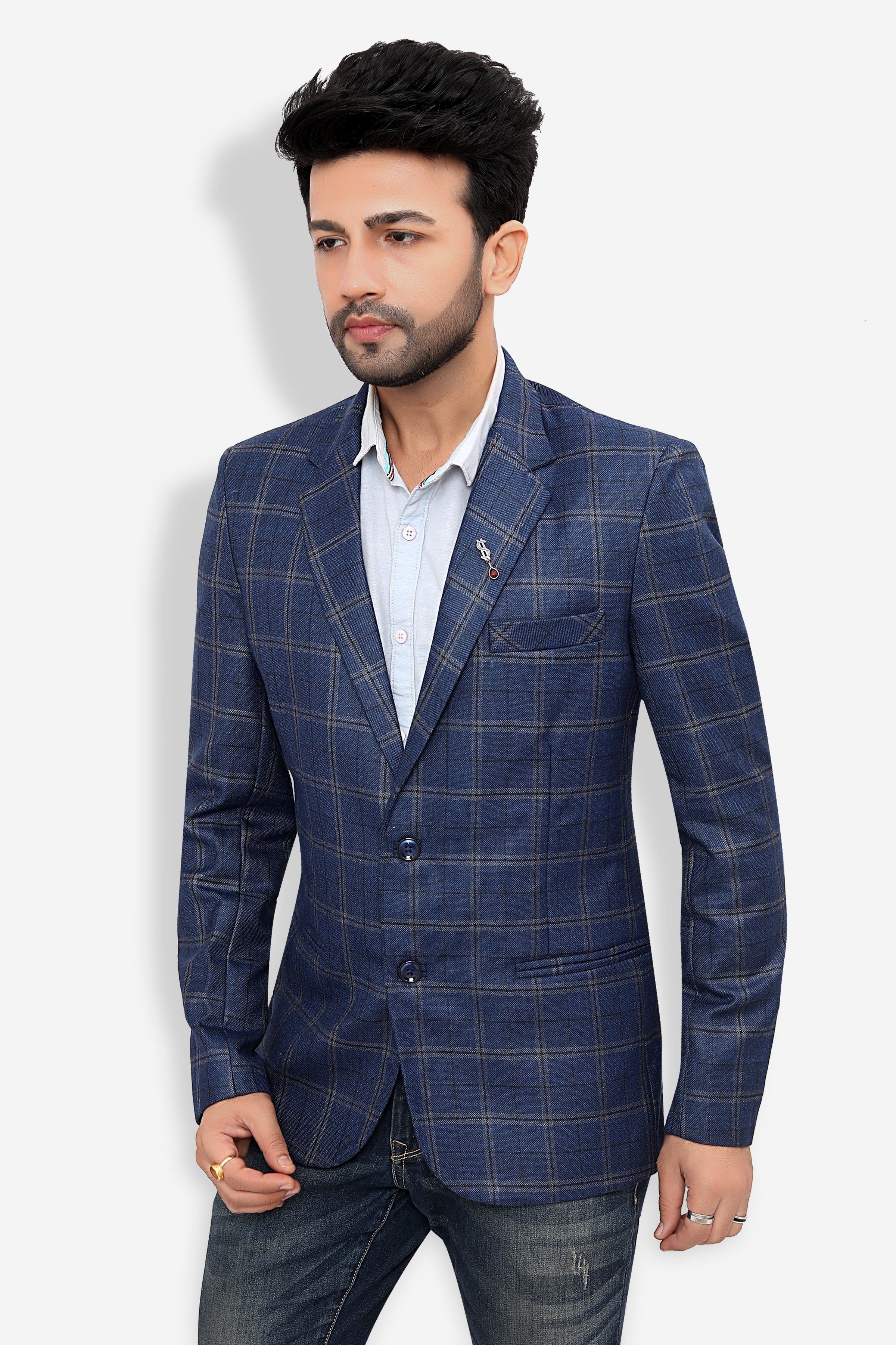 Cotton Blazer for Men - Multicolor | BLDU30008B | DesiQlo