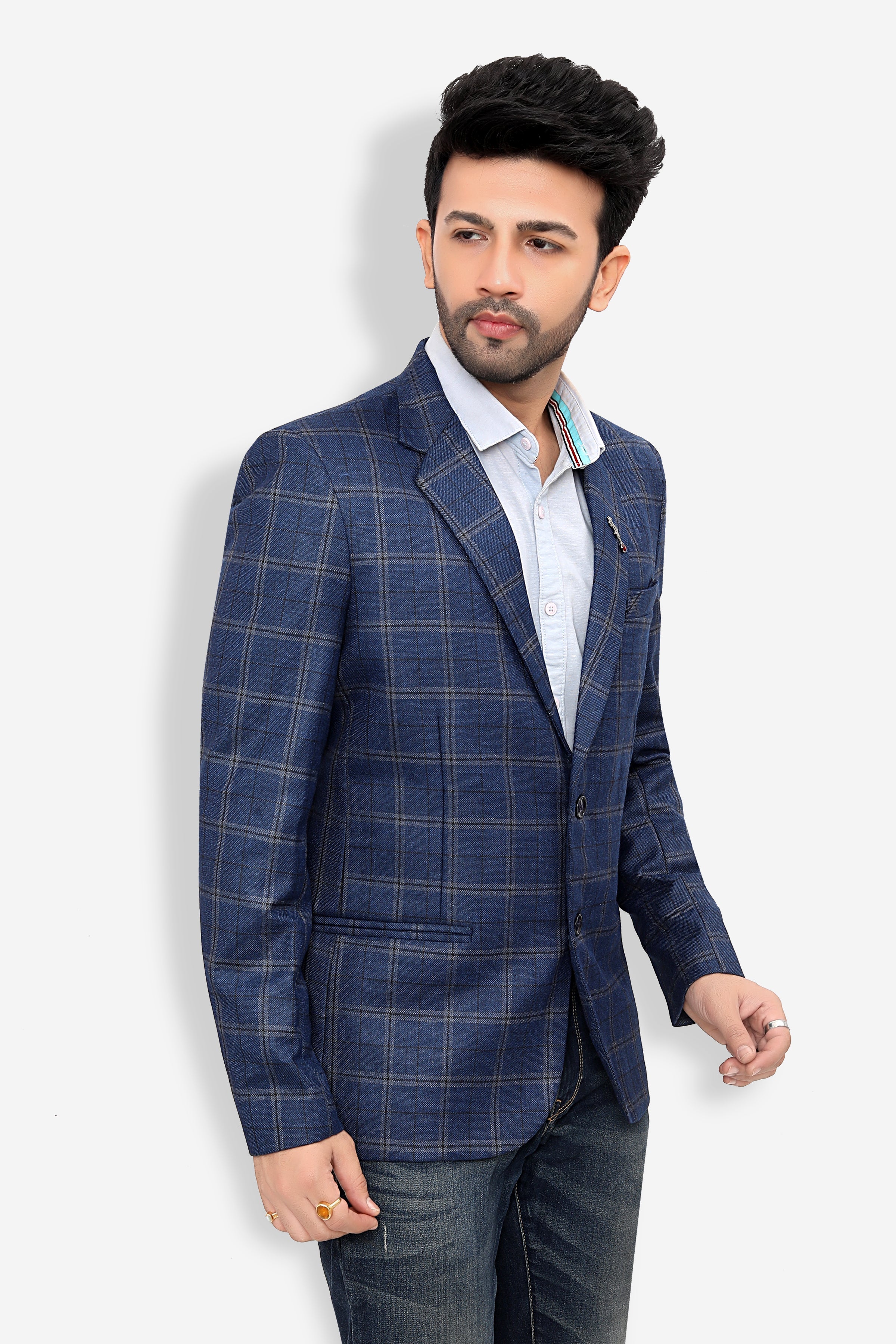 Cotton Blazer for Men - Multicolor | BLDU30008B | DesiQlo