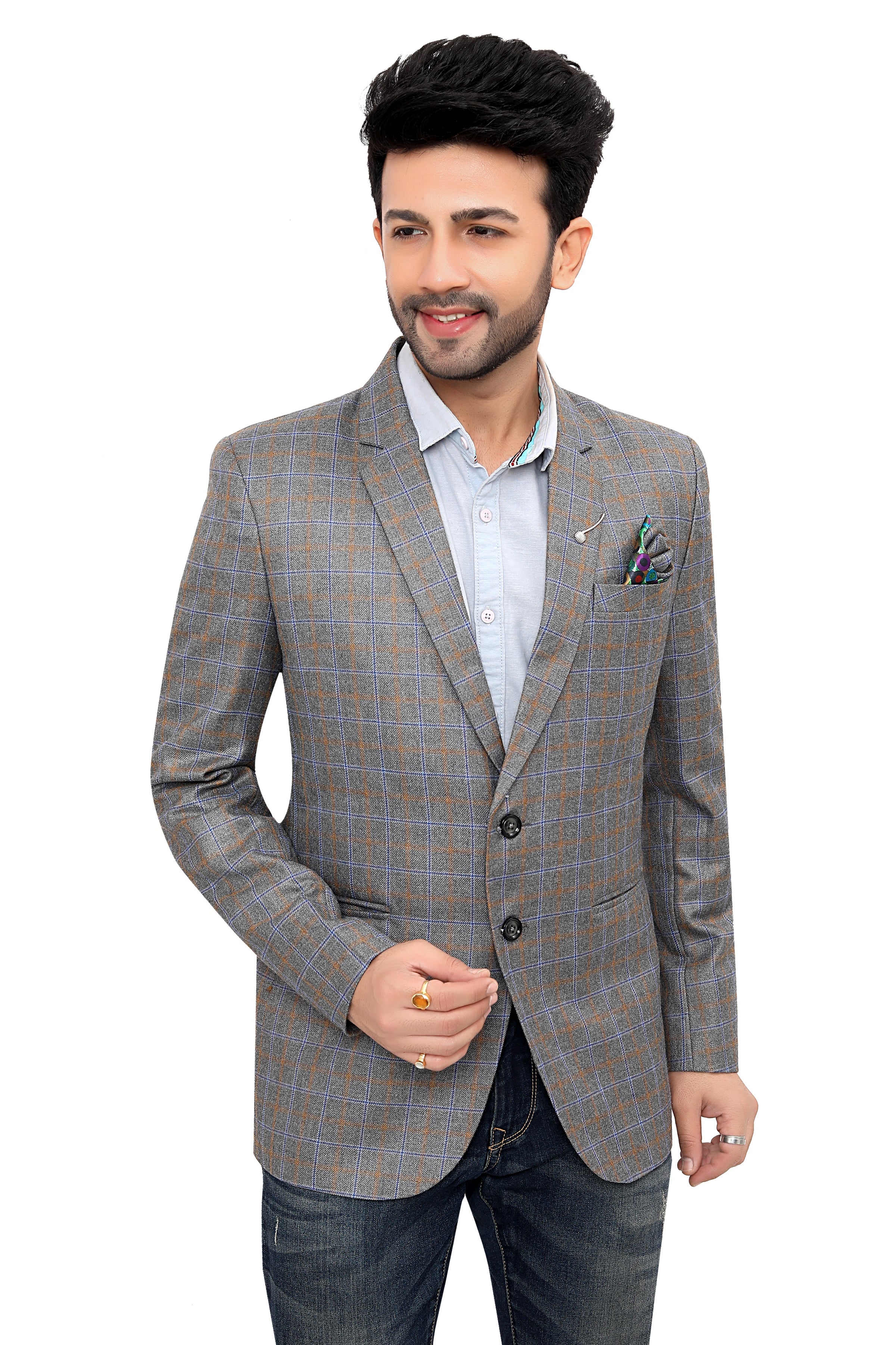 Cotton Blazer for Men - Multicolor | BLDU30010S | DesiQlo