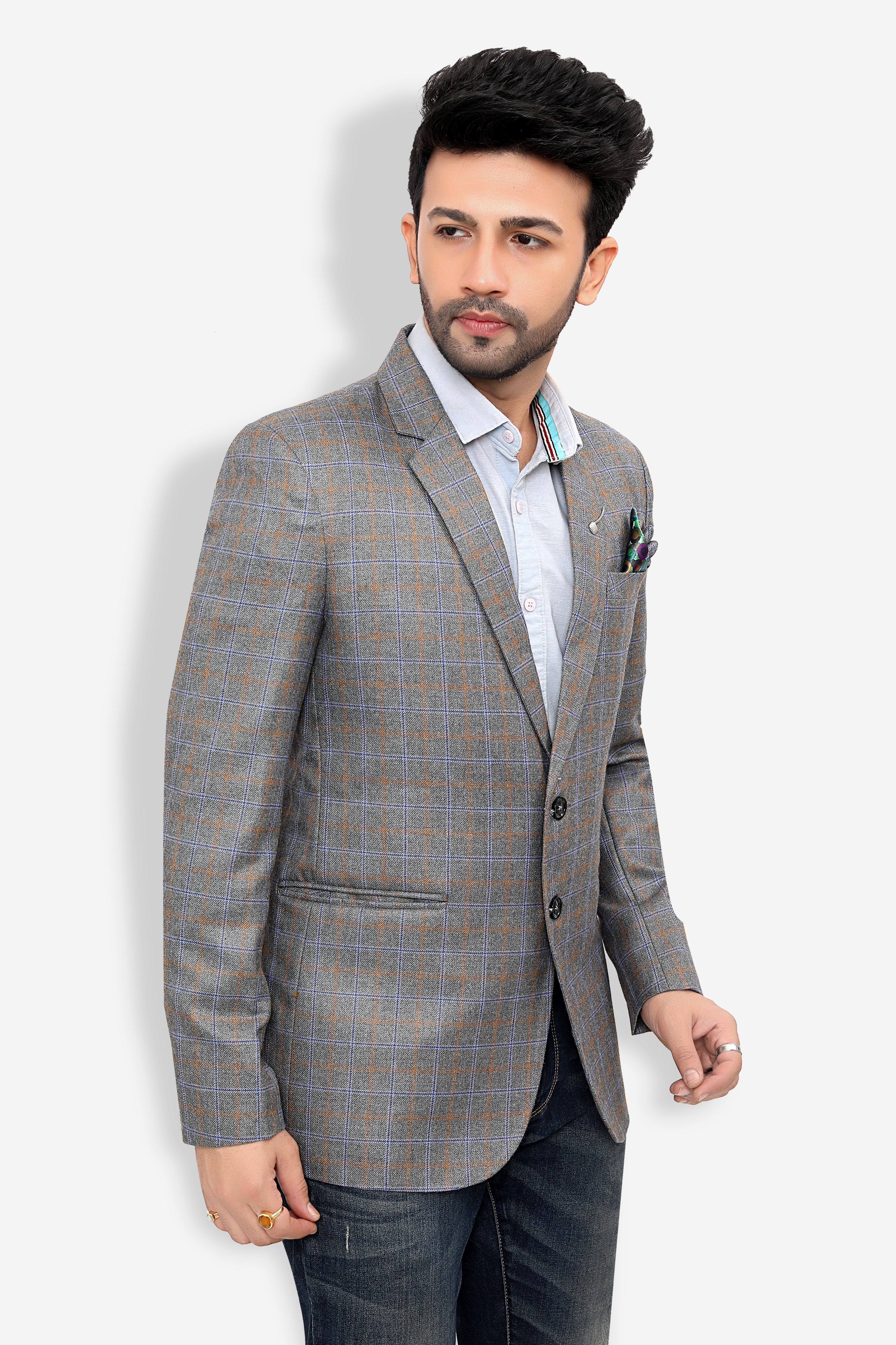 Cotton Blazer for Men - Multicolor | BLDU30010S | DesiQlo