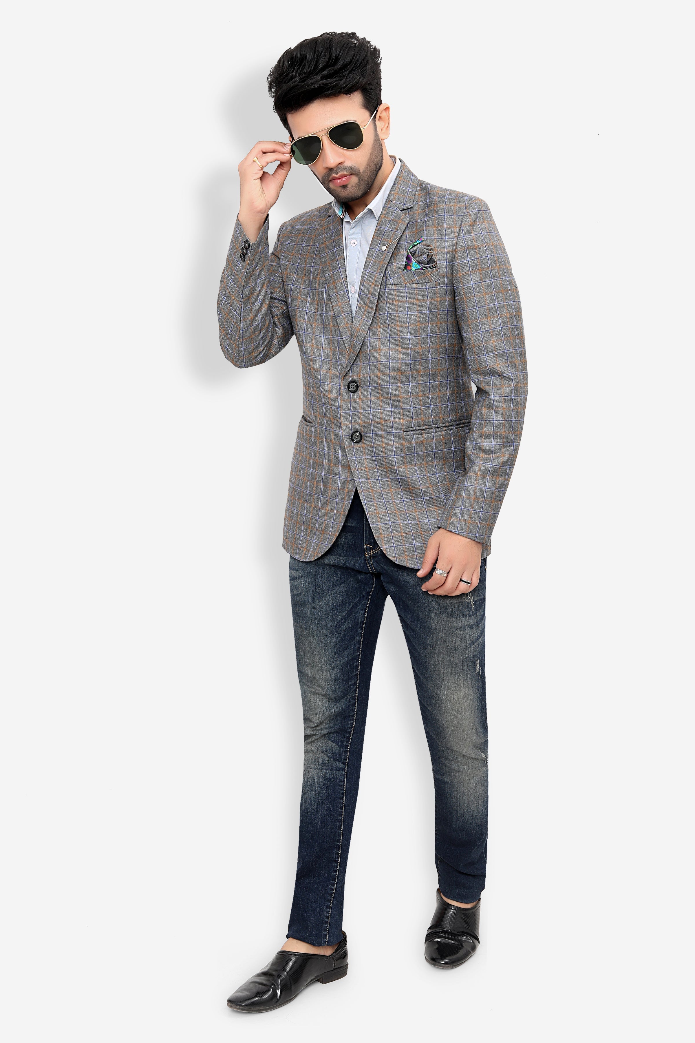 Cotton Blazer for Men - Multicolor | BLDU30010S | DesiQlo