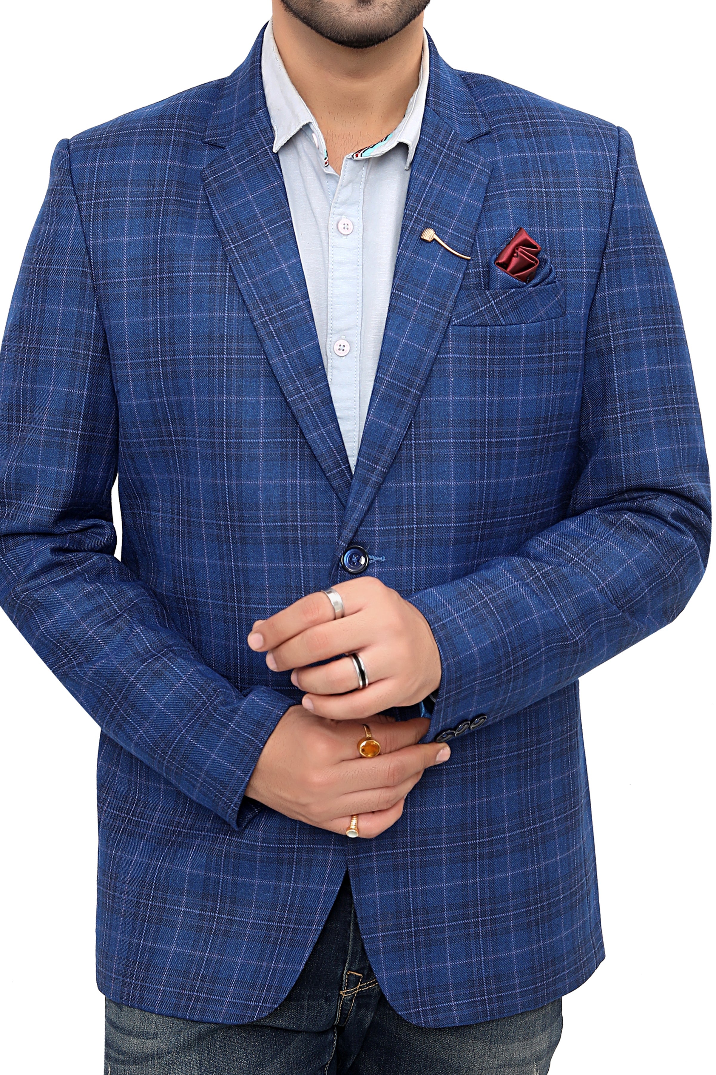 Cotton Blazer for Men - Multicolor | BLDU30009R | DesiQlo