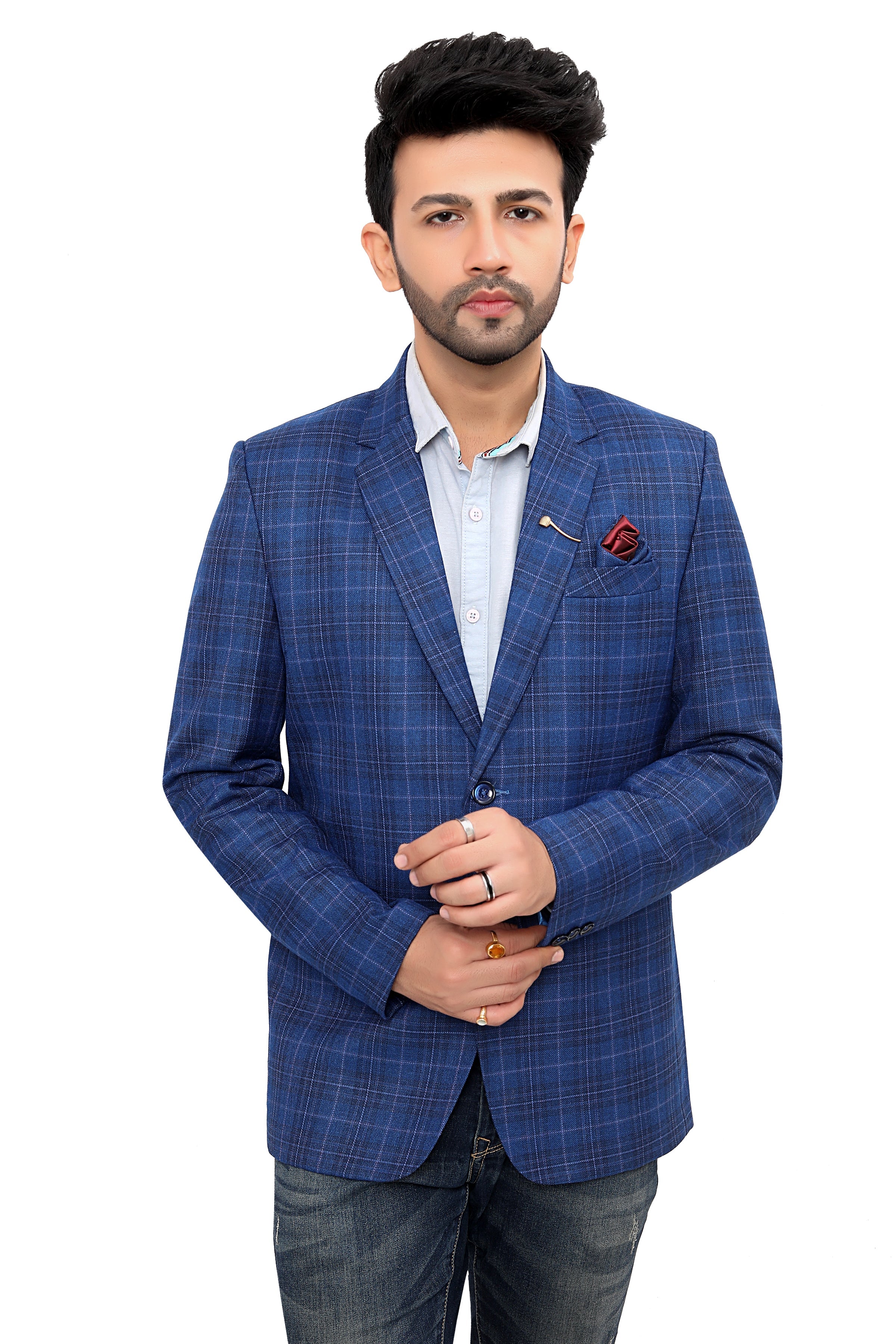 Cotton Blazer for Men - Multicolor | BLDU30009R | DesiQlo