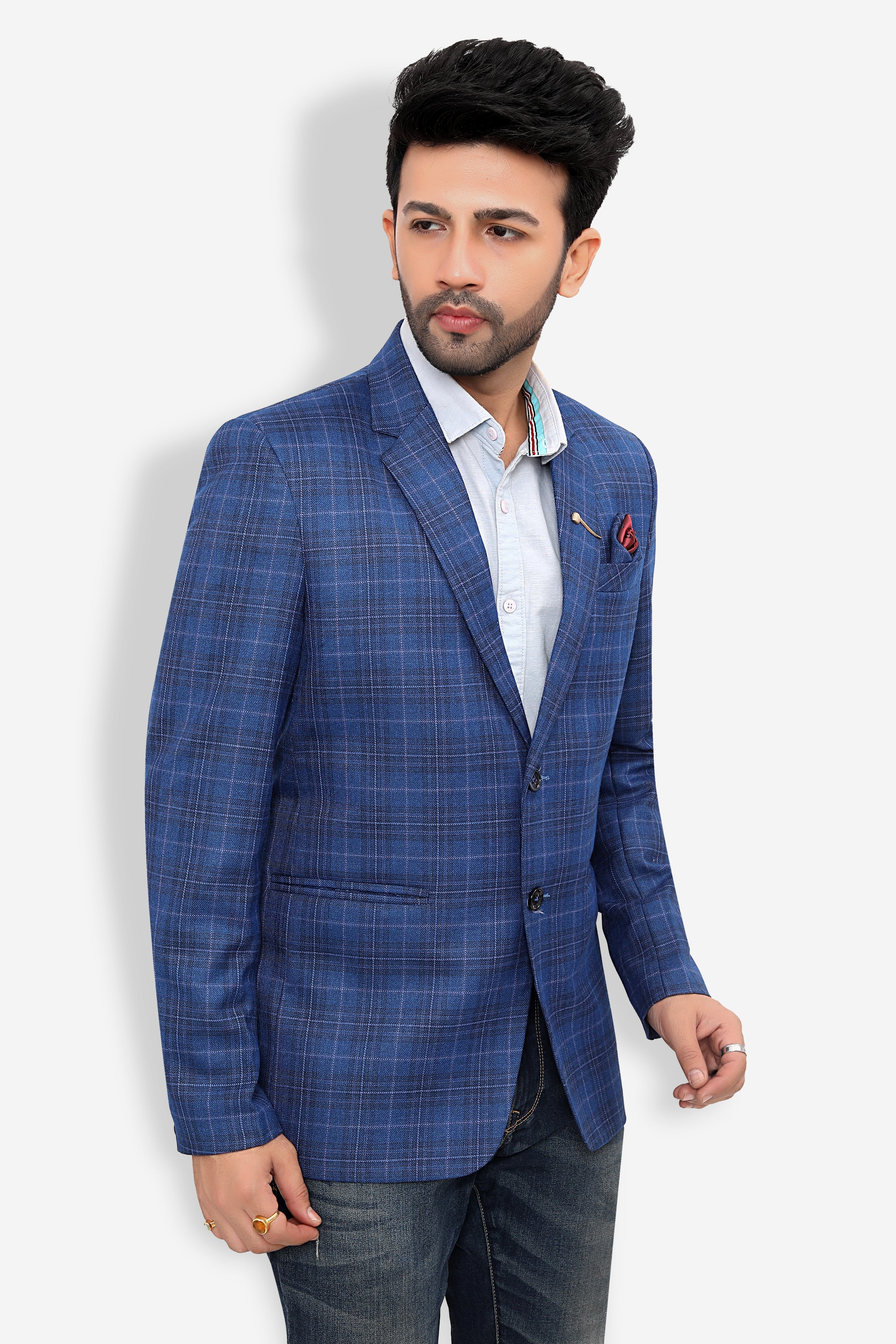 Cotton Blazer for Men - Multicolor | BLDU30009R | DesiQlo