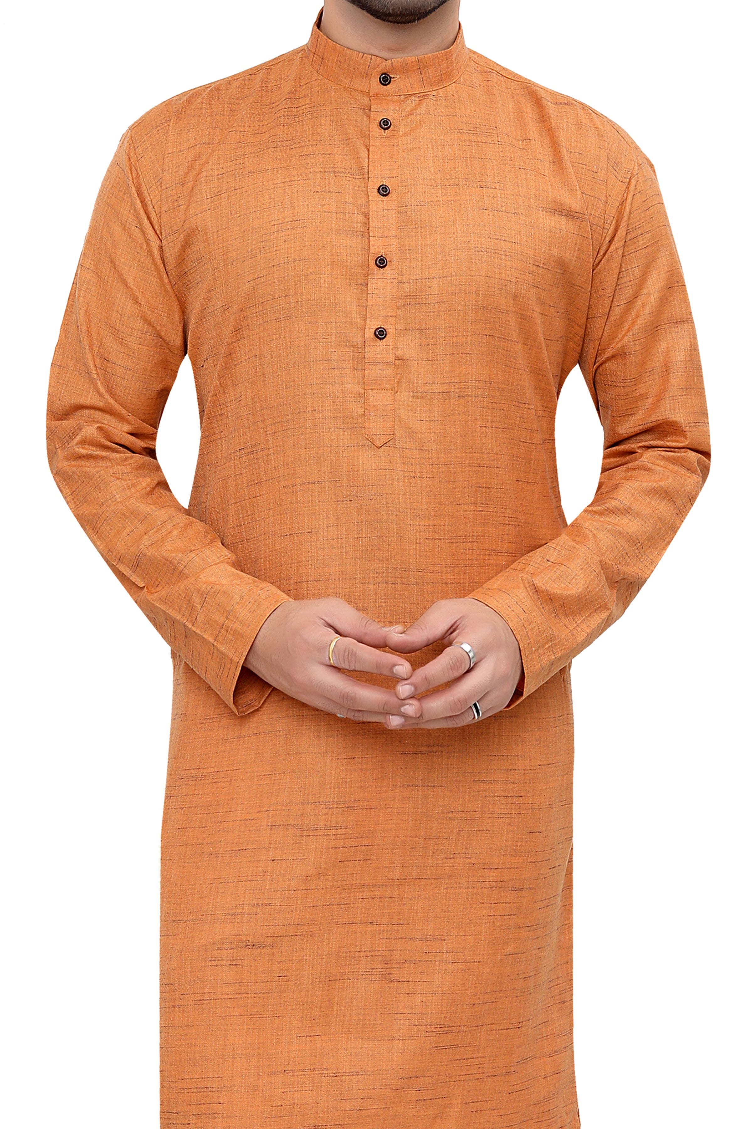 Cotton Kurta Pyjama Set for Men - Gold | KPSGKHBR38 | DesiQlo