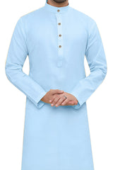 Cotton Kurta Pyjama Set for Men - Blue | KPSGSBLU36