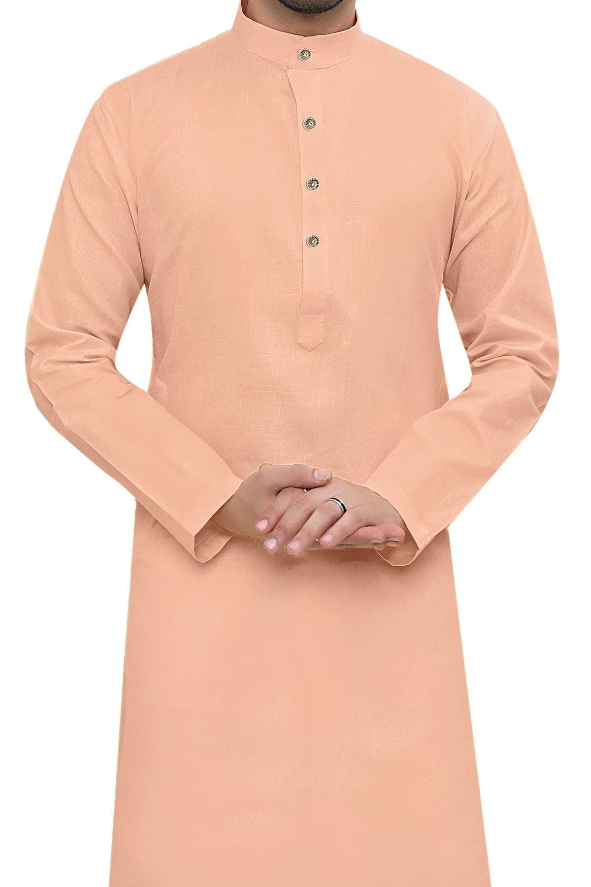 Cotton Kurta for Men - Peach | KPSGSPCH36 | DesiQlo