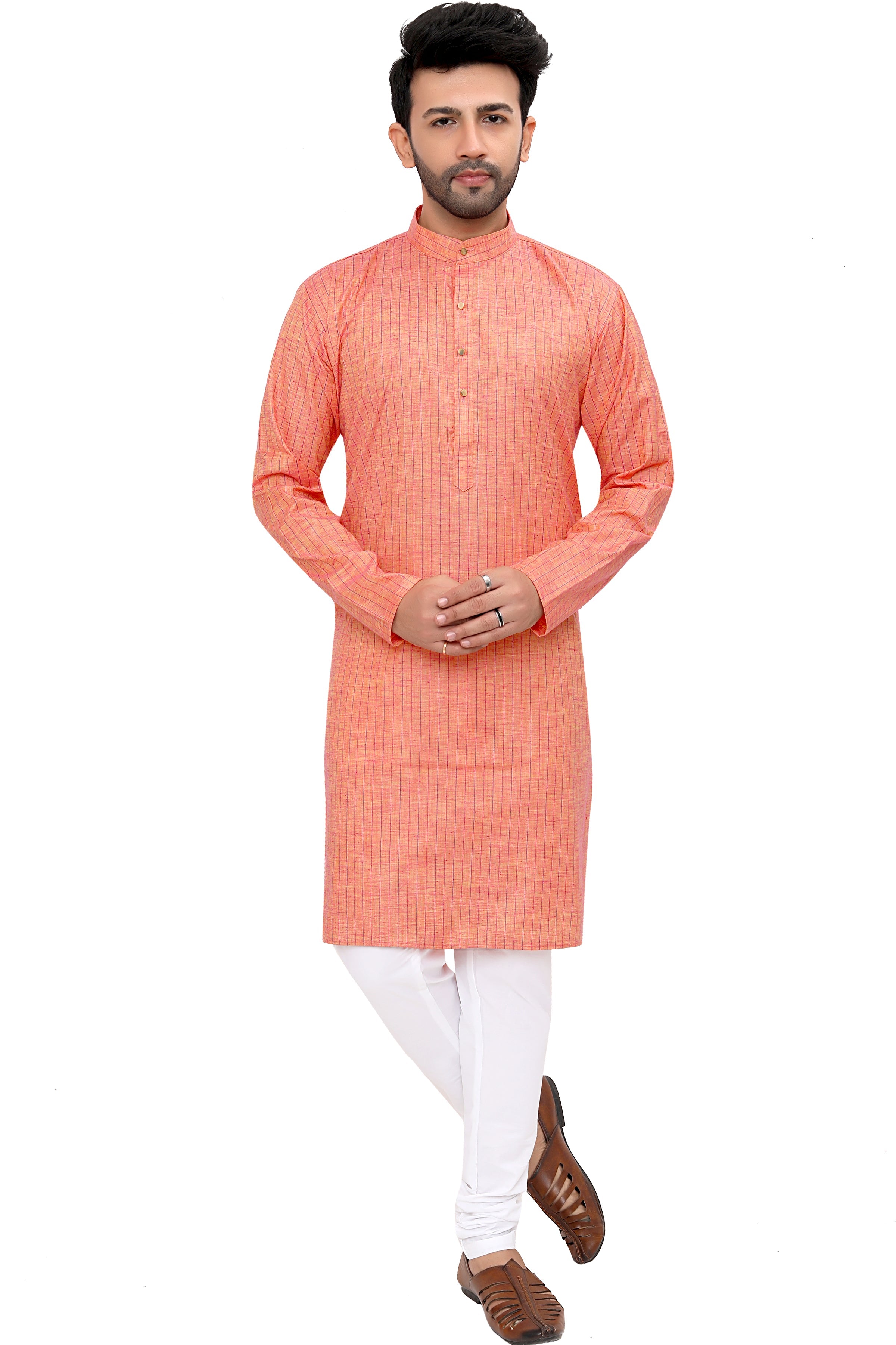 Cotton Kurta Pyjama Set for Men - Multicolor | KPSGLIOV38 | DesiQlo
