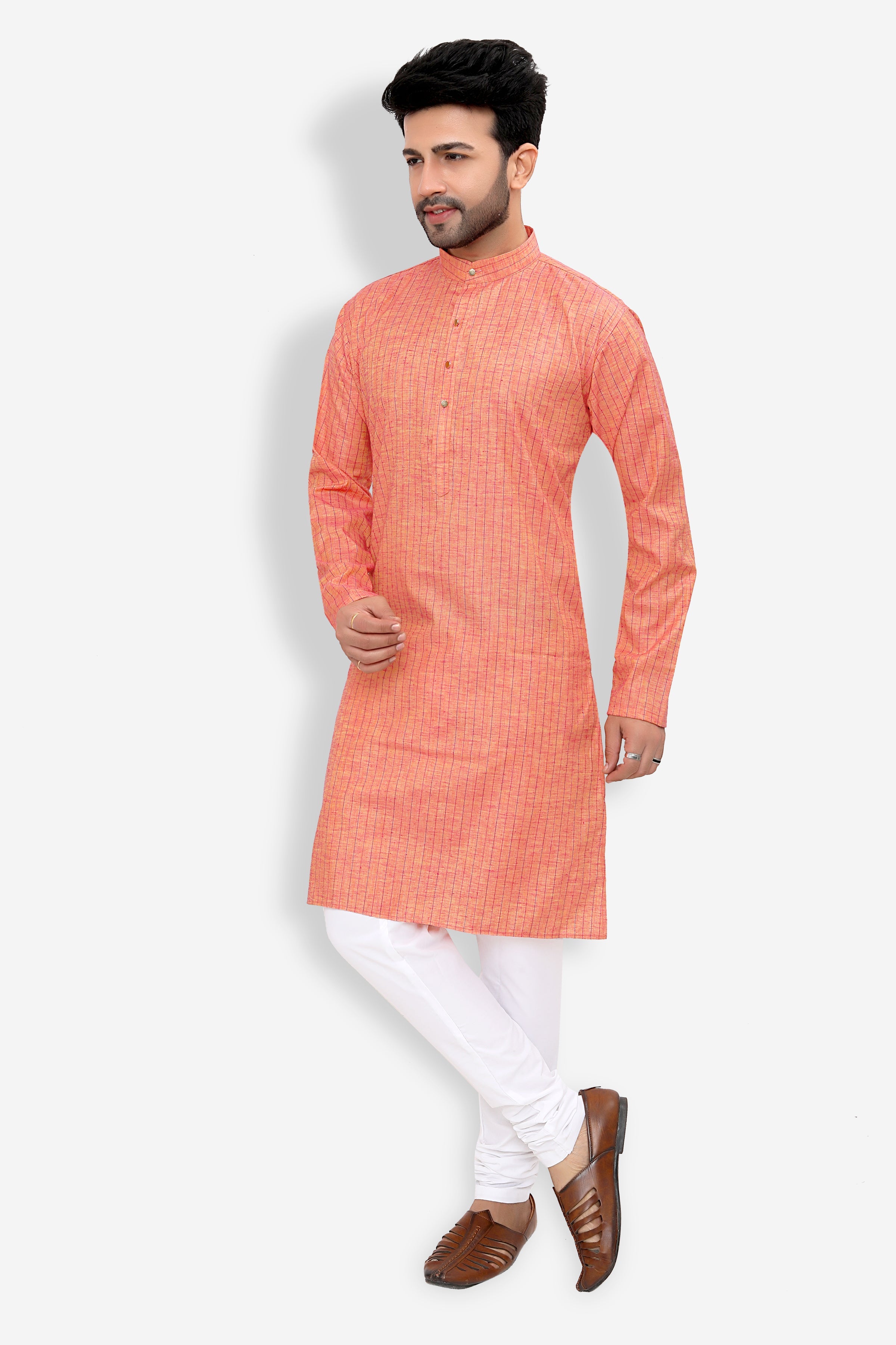 Cotton Kurta Pyjama Set for Men - Multicolor | KPSGLIOV38 | DesiQlo