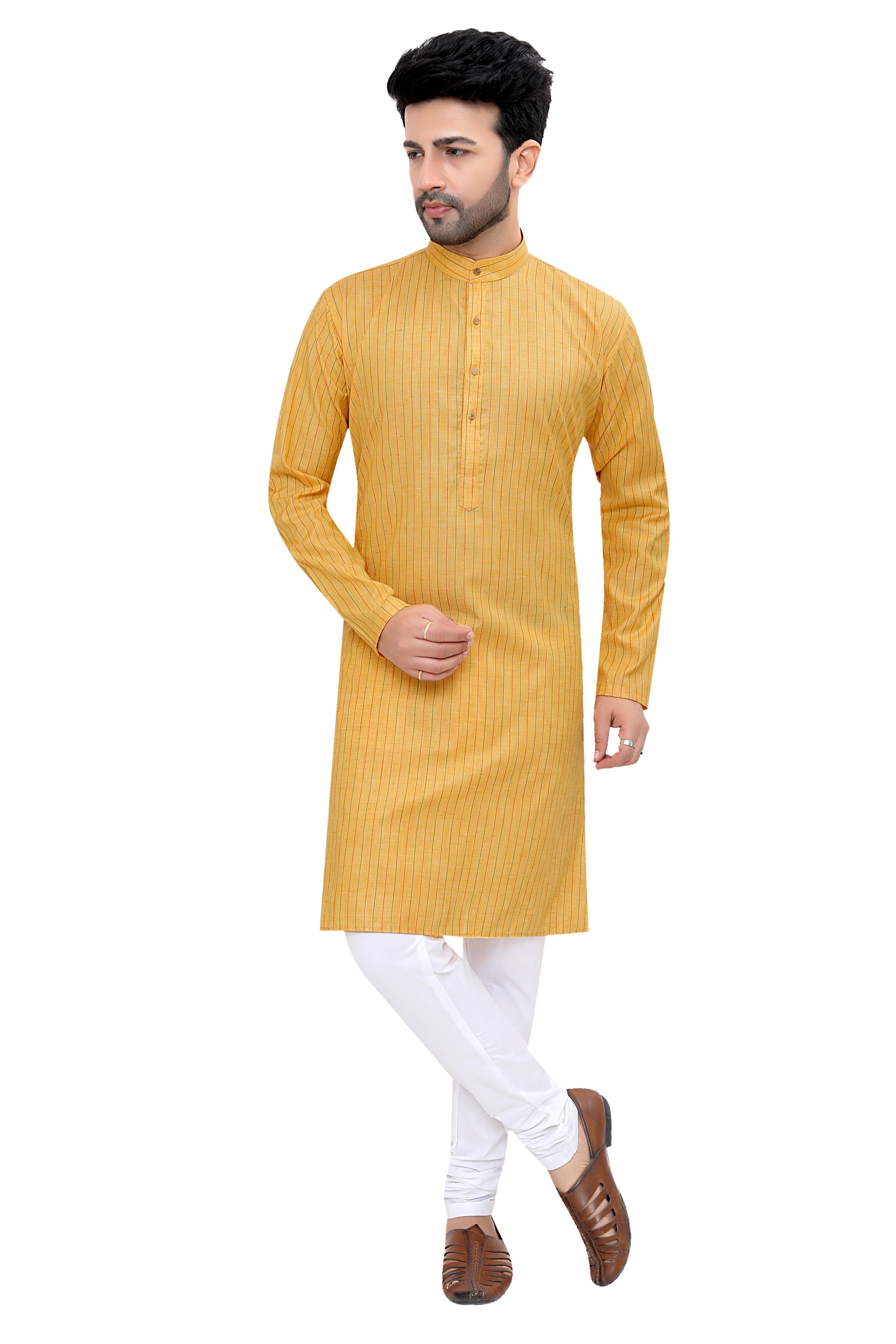 Cotton Kurta Pyjama Set for Men - Multicolor | KPSGLIYV42 | DesiQlo
