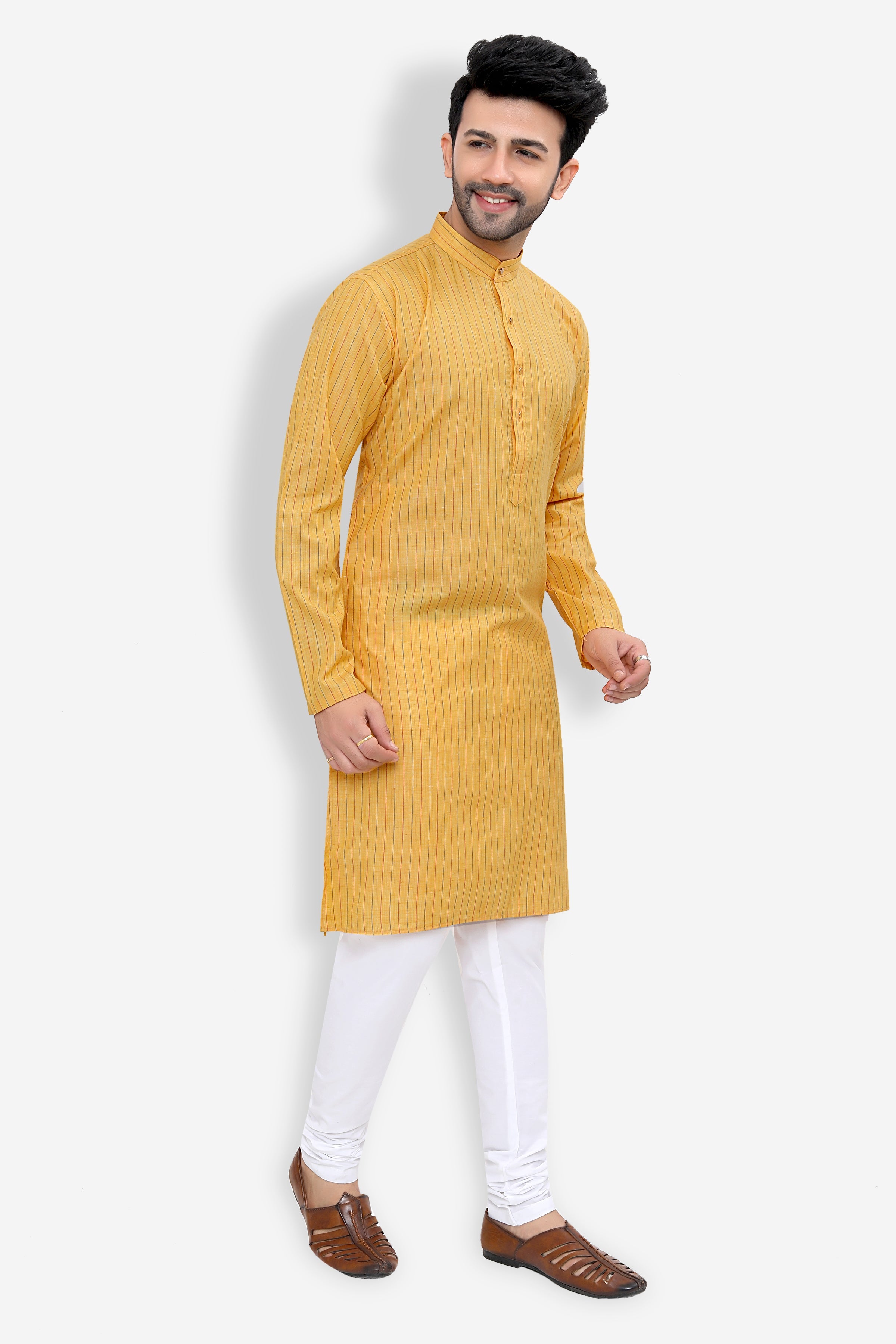 Cotton Kurta Pyjama Set for Men - Multicolor | KPSGLIYV42 | DesiQlo