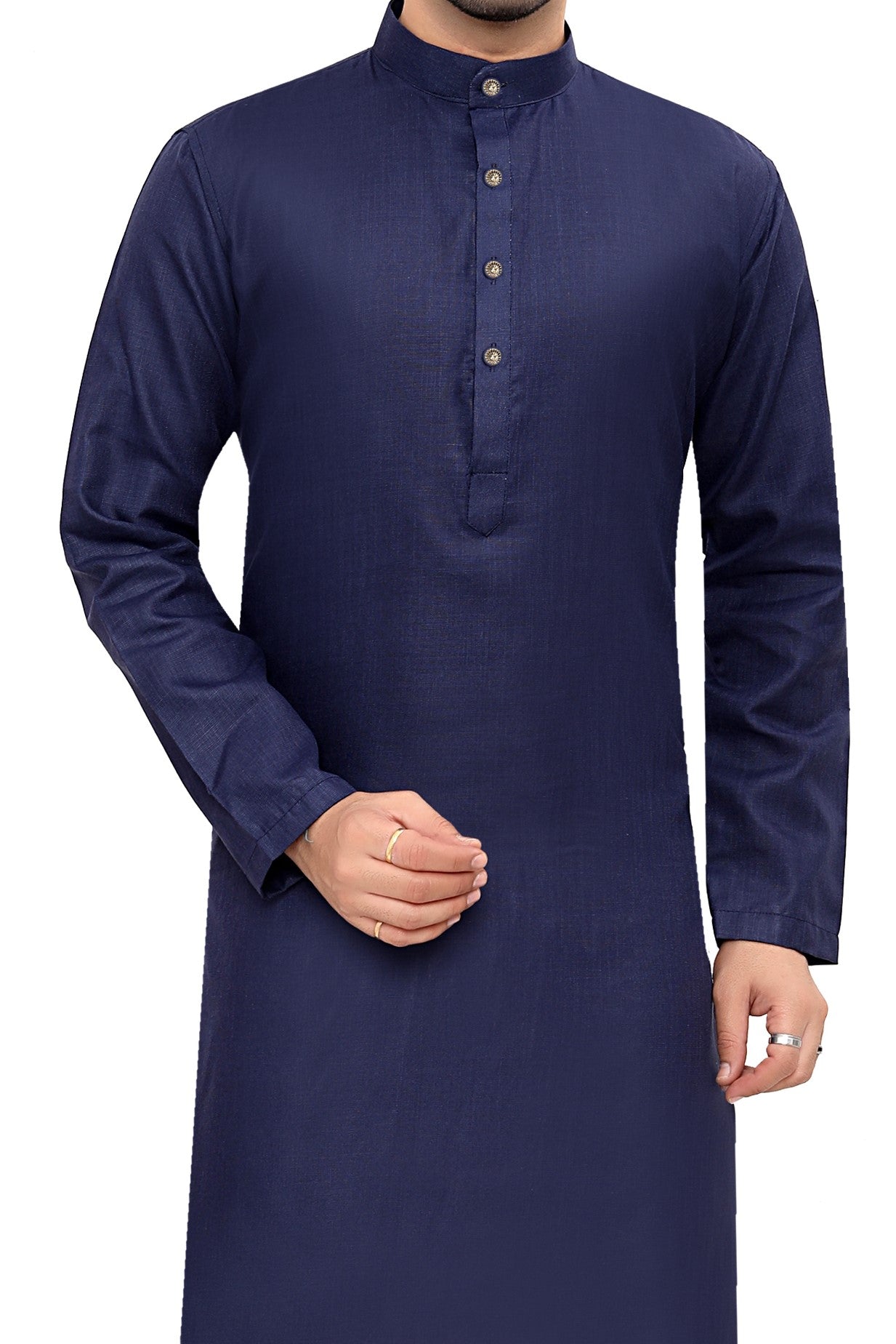 Cotton Kurta Pyjama Set for Men - Navy Blue | KPSGSNAV36 | DesiQlo