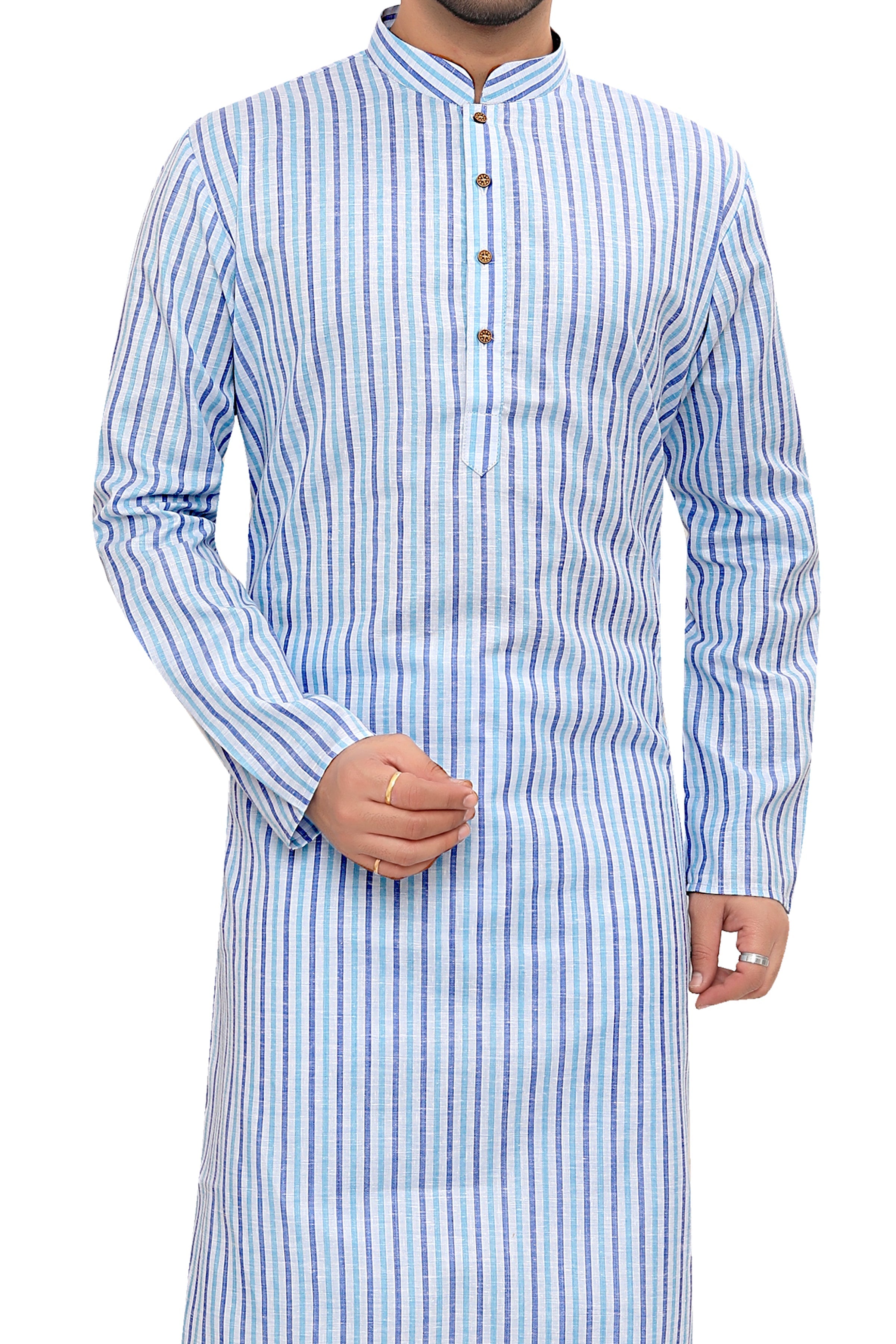 Linen Kurta for Men - Multicolor | KPKMTSBL42 | DesiQlo