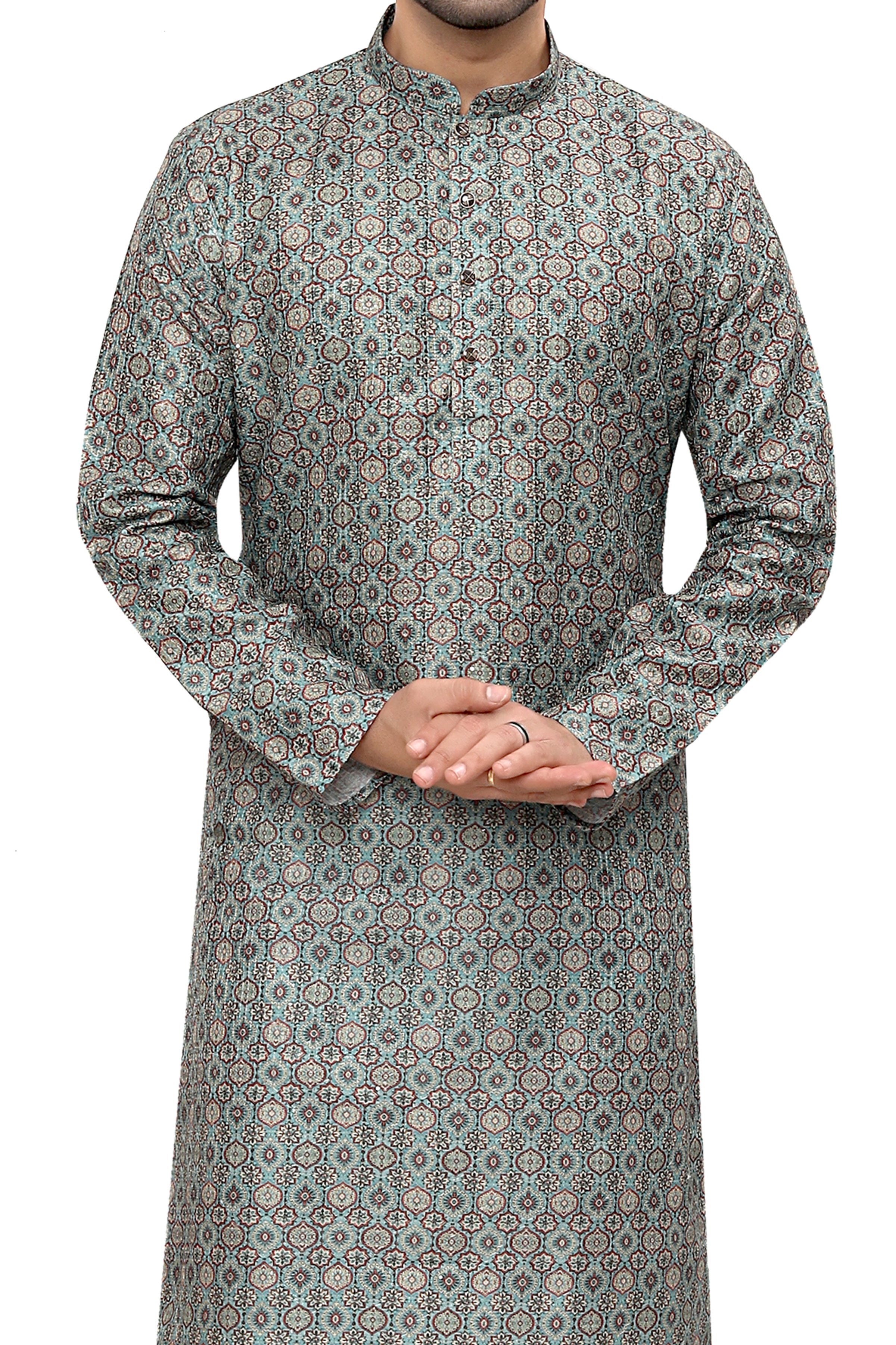 Silk Kurta for Men - Green | KPPDSDGR40 | DesiQlo