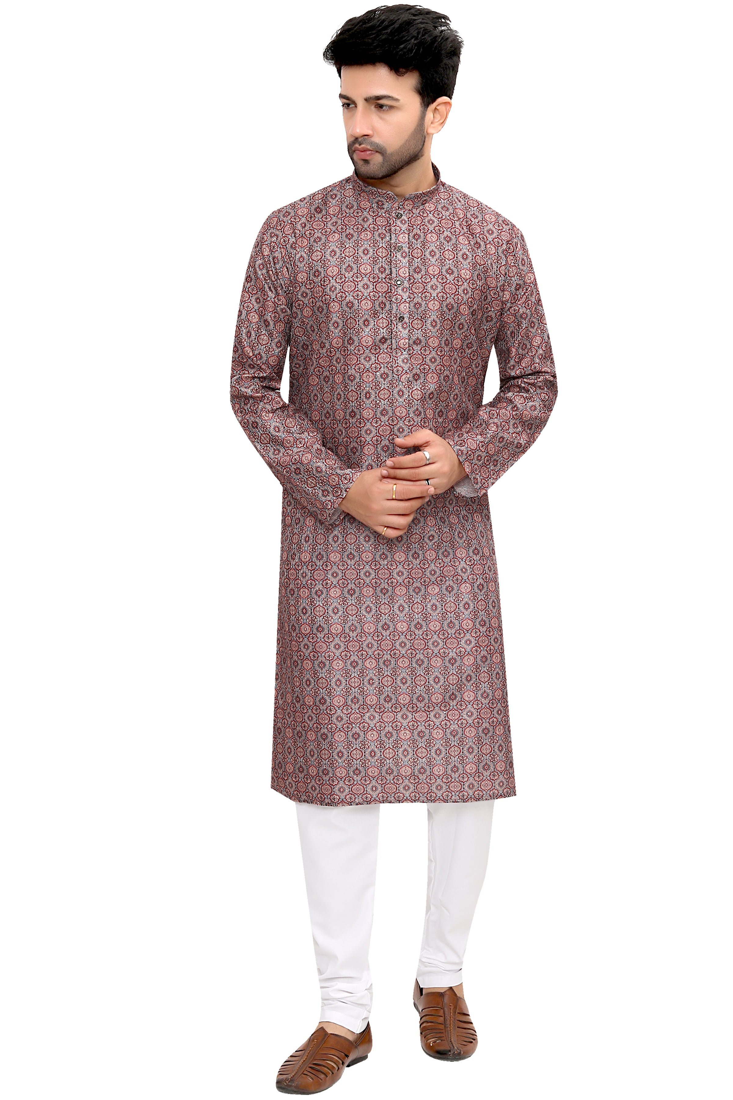 Silk Kurta for Men - Brown | KPPDSDBR40 | DesiQlo
