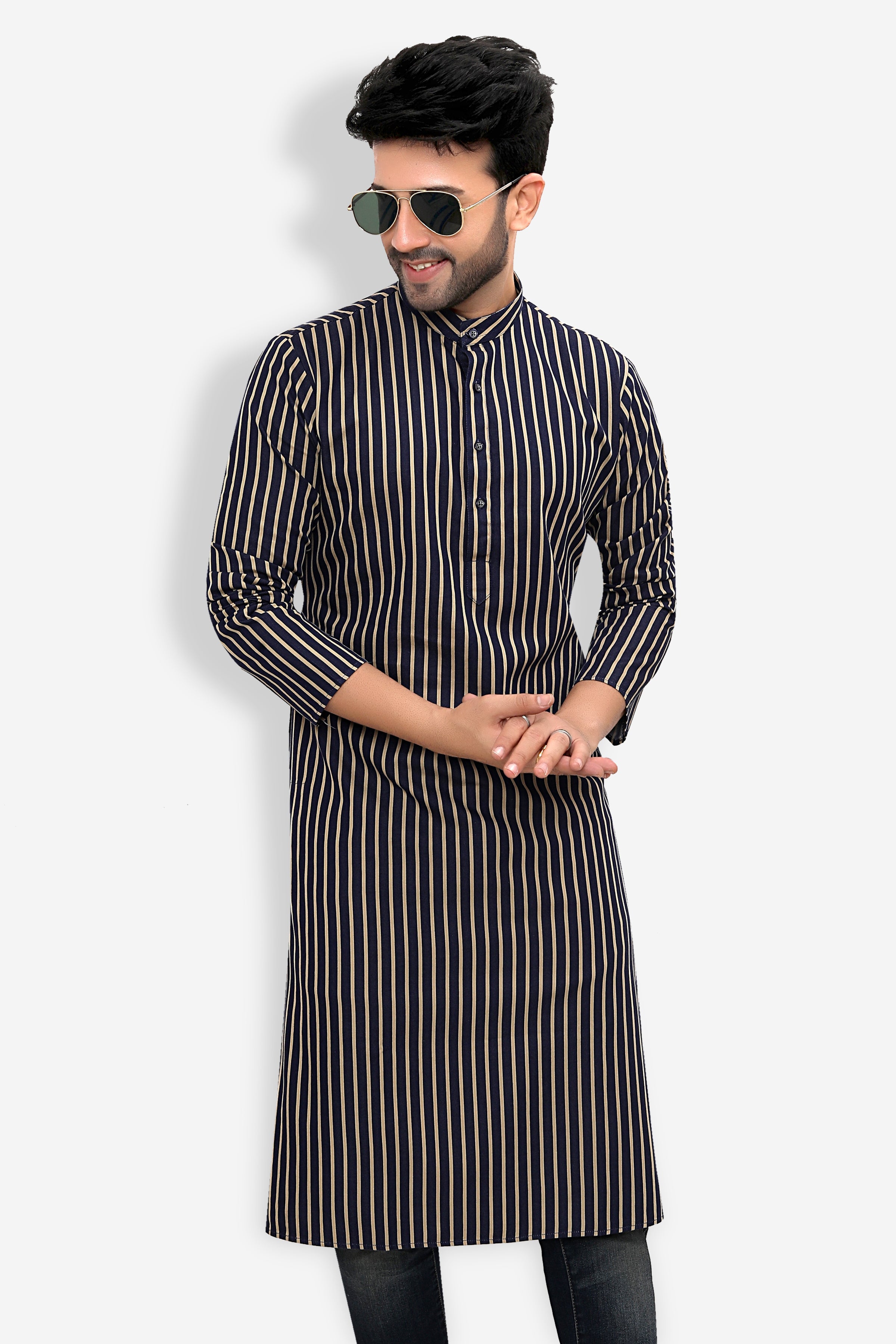 Cotton Kurta for Men - Multicolor | KUKMDNMG38 | DesiQlo