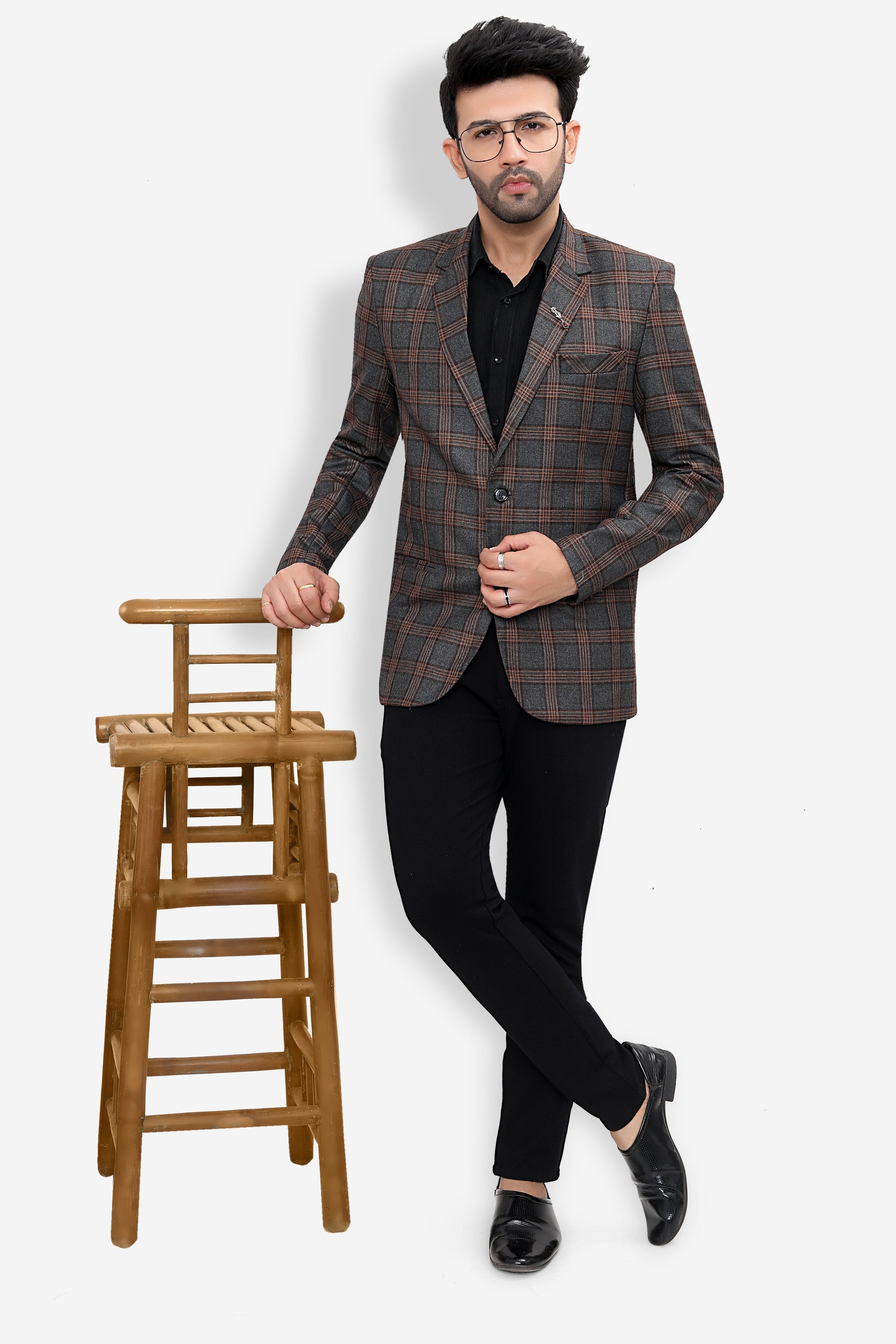 Cotton Blazer for Men - Multicolor | BLDU30007G | DesiQlo
