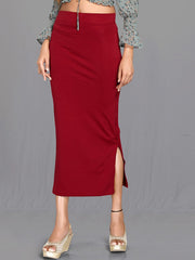 Women's Maroon Cotton Lycra High Rise Saree Shapewear-36-CO-MAROON