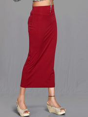 Women's Maroon Cotton Lycra High Rise Saree Shapewear-36-CO-MAROON