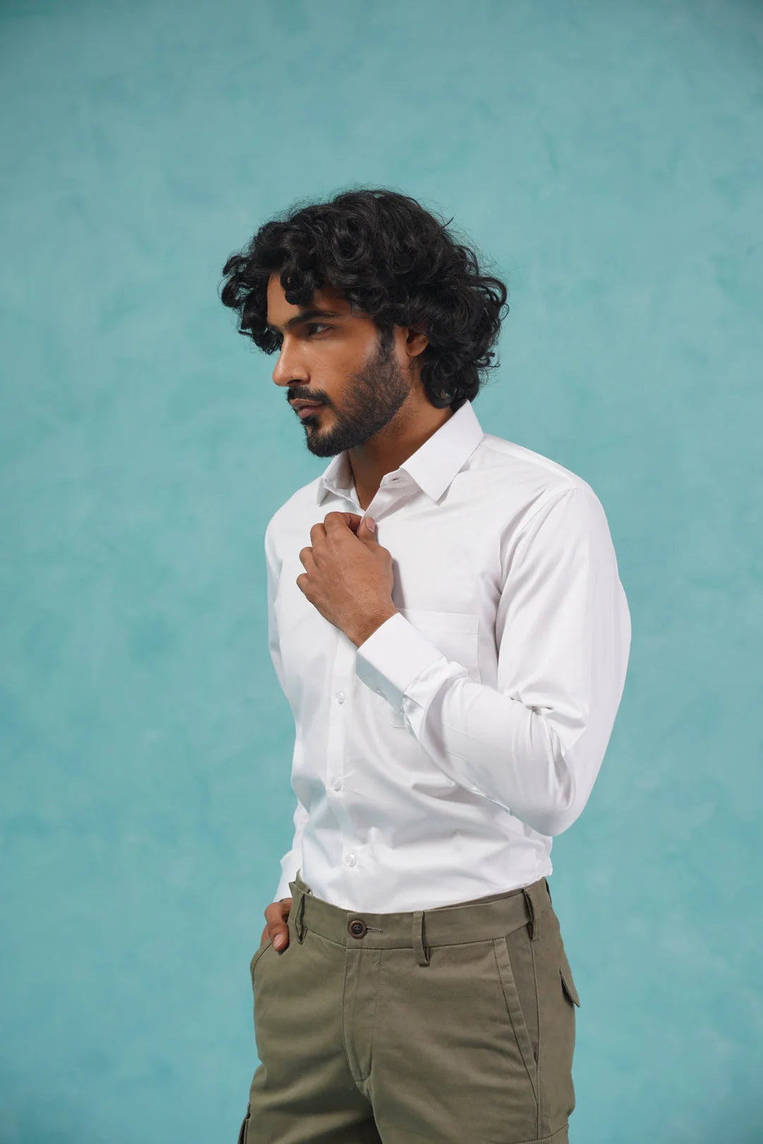 Indian Needle White Cotton Shirt - Mens Formal Shirts