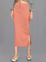 Women's Peach Cotton Lycra High Rise Saree Shapewear-37-CO-PEACH