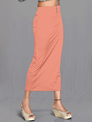 Women's Peach Cotton Lycra High Rise Saree Shapewear-37-CO-PEACH