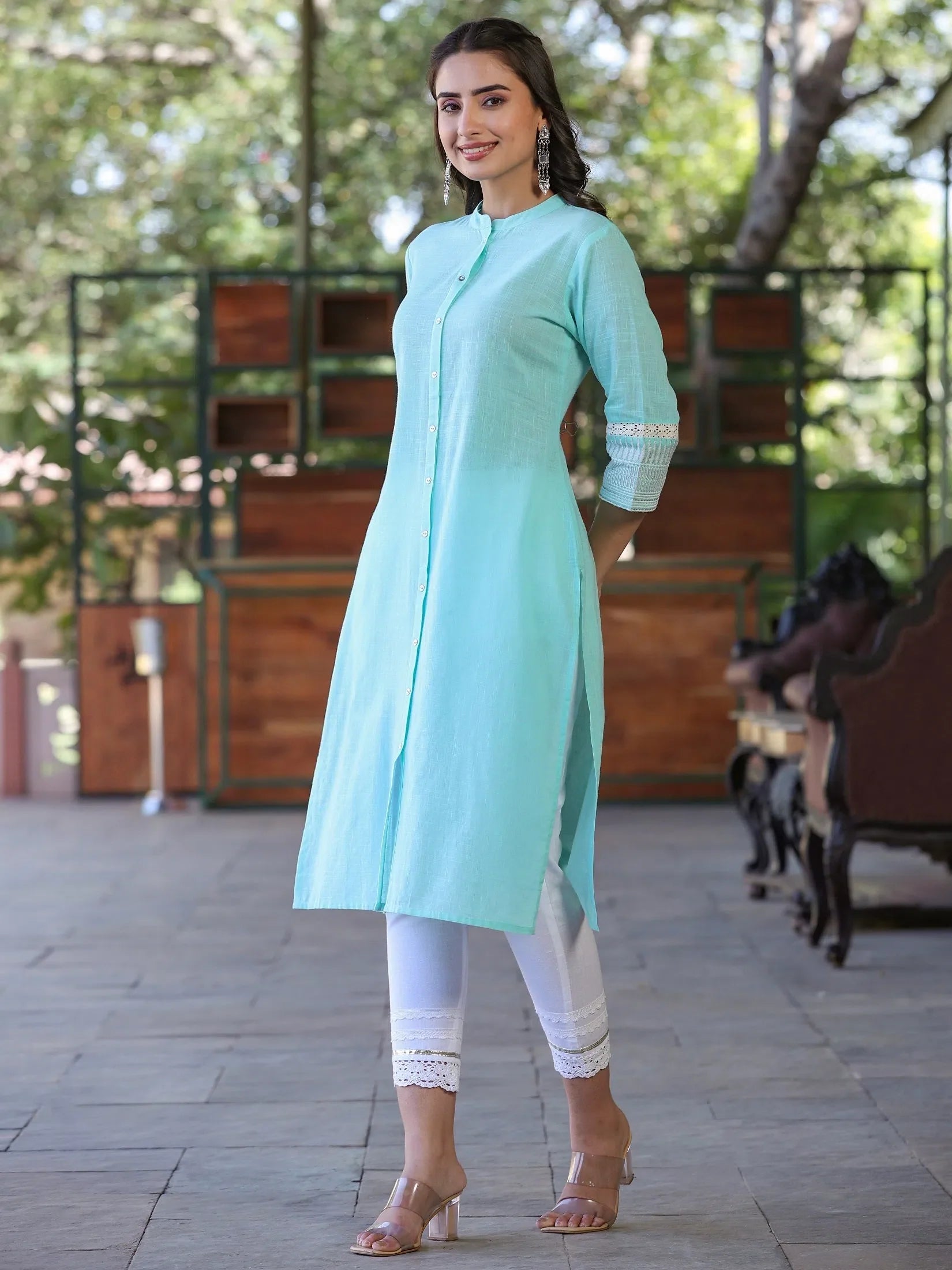 Pink Embroidered Cotton Kurta - Modern Indian Kurta for Women