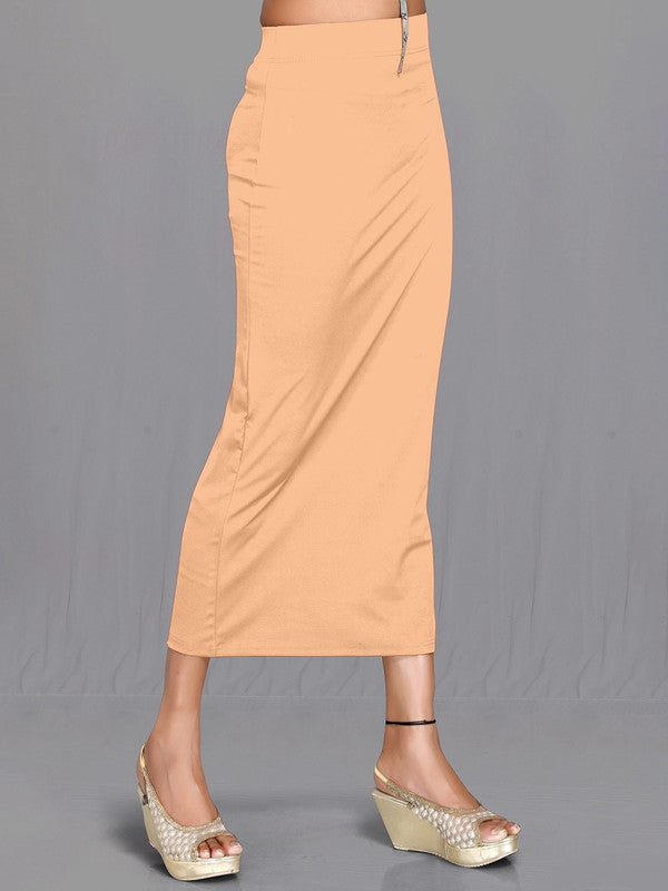 Beige Cotton Lycra High Rise Saree Shapewear