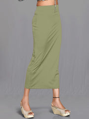 Women's Green Cotton Lycra High Rise Saree Shapewear-39-CO-GREEN