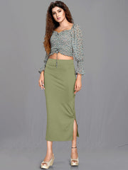 Women's Green Cotton Lycra High Rise Saree Shapewear-39-CO-GREEN