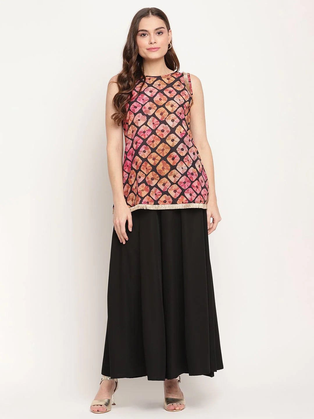 Black Shibori Co Ord Sets for Women - Palazzo Two Piece Sets