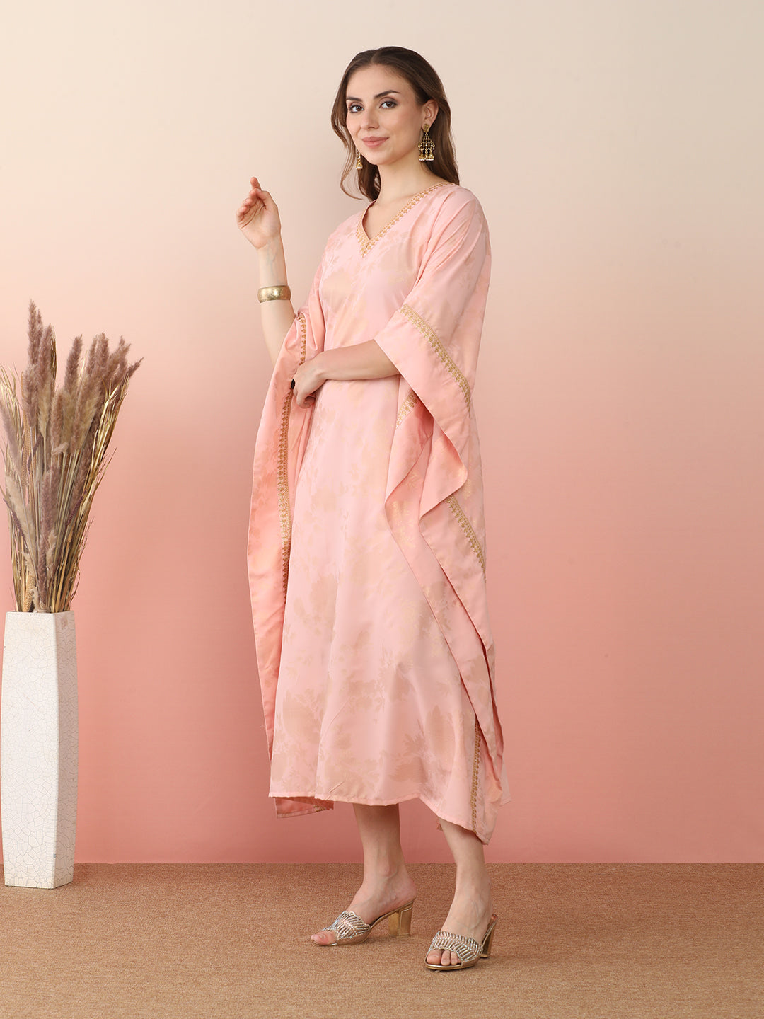Printed Flared Sleeve Kaftan Kurta - Stylish Kaftan Dresses