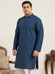 Embroidered Cotton Kurta for Men ( KO 640Teal  )