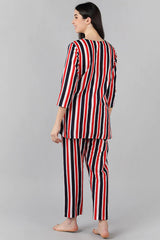  Women White Striped Printed Top