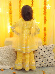 Pure Cotton Ethnic Suit Set for Girls - Yellow | BD23SU37YWA