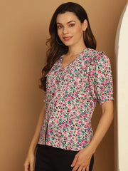 Floral Printed Women's Top-JNT-2022Pink