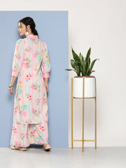 Pink Floral Printed Gotta Patti Kurta with Palazzos-AHKUPZ-COMBO-612