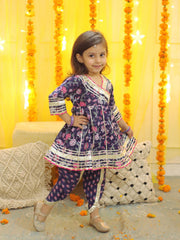 Pure Cotton Ethnic Suit Set for Kids - Blue | BD23SU40BLA