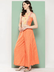 Orange Geometric Printed Ethnic Co-Ords-AHBLSK-COMBO-759-ICH