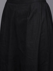 Black Floral Printed Pure Cotton Kurta with Palazzos-AHKUPZ-COMBO-550-FF