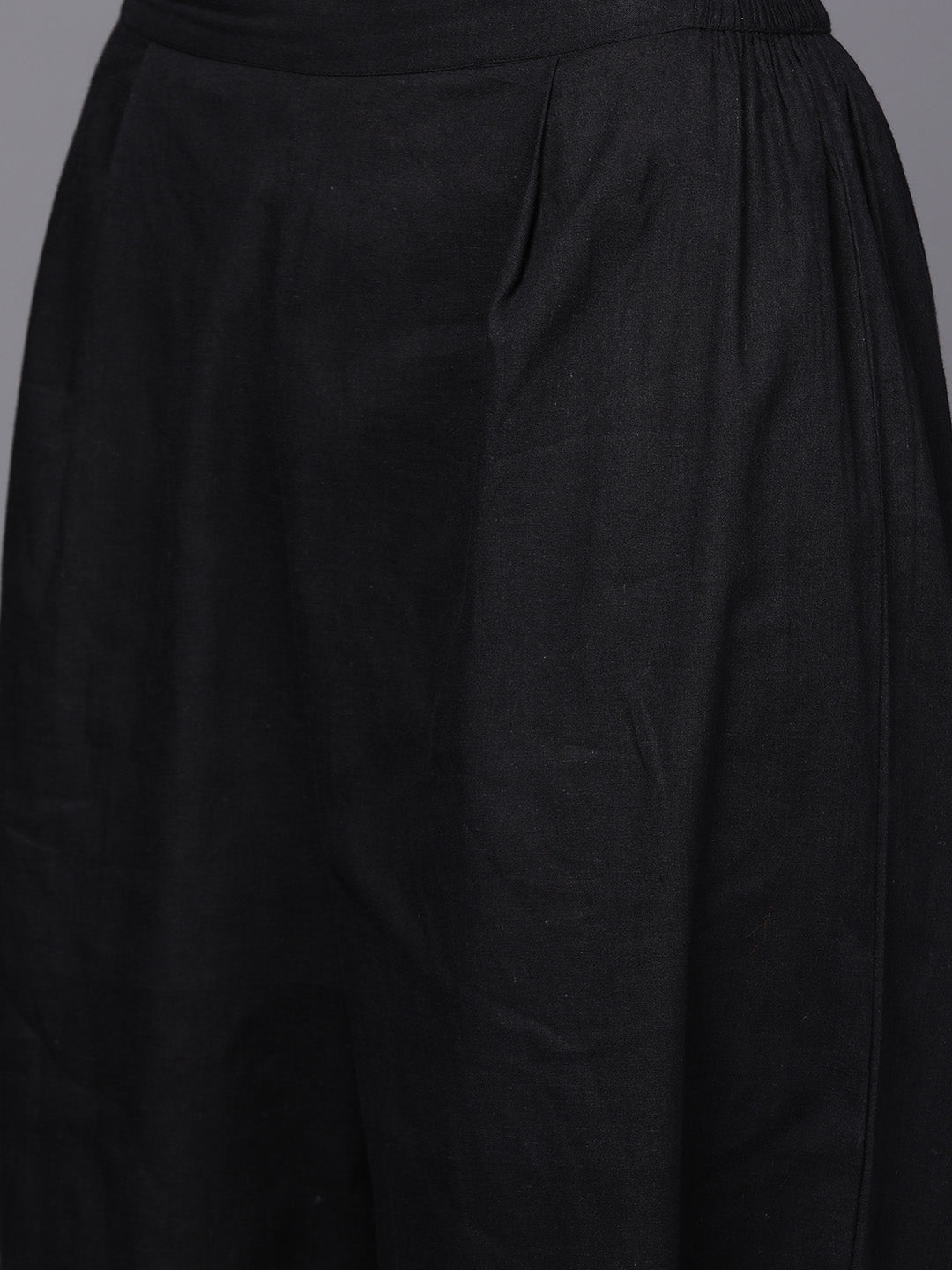 Black Floral Cotton Kurta Palazzo Set | Women's Indian Fashion