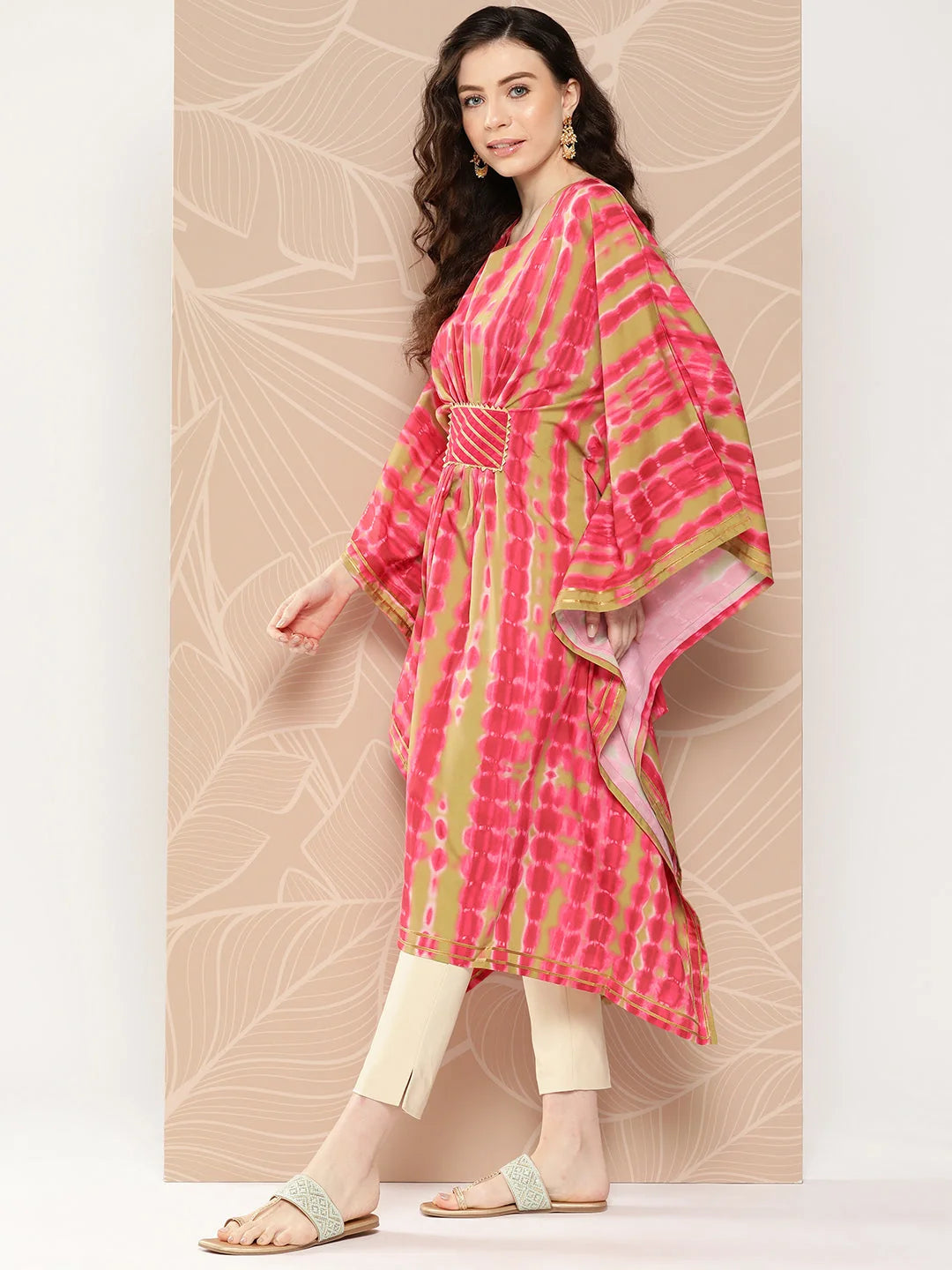 Pink Printed Kaftan Kurta - Stylish Women's Kaftan Dresses
