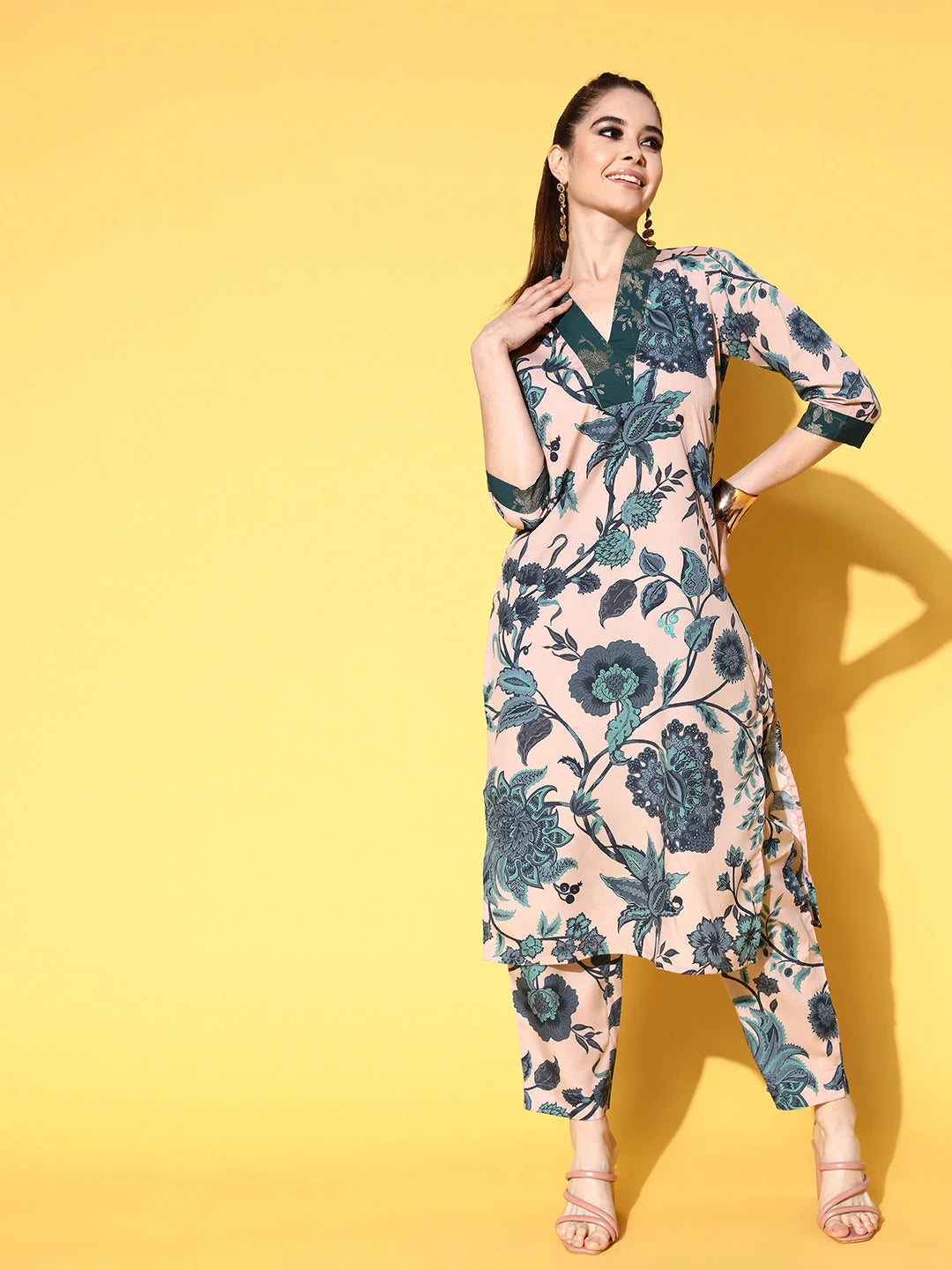 Floral Printed Kurta Set | Women's Indian Kurta Sets Online