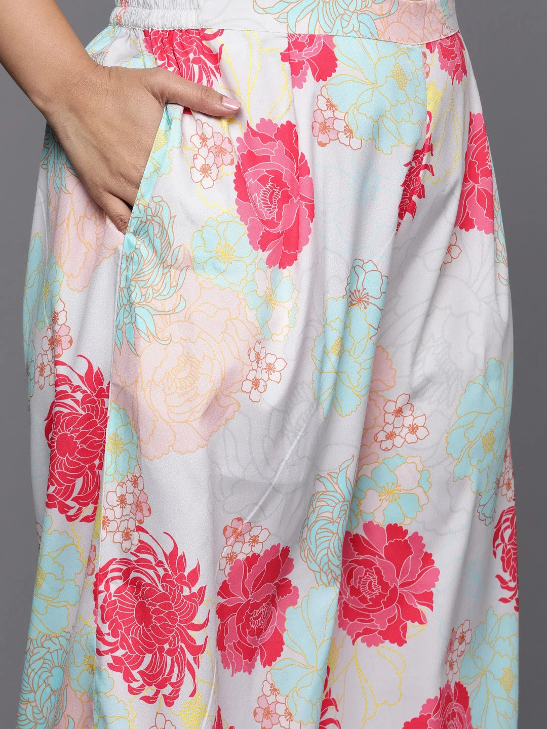 Plus Size Multicoloured Printed Ethnic Co Ords - Women's Set