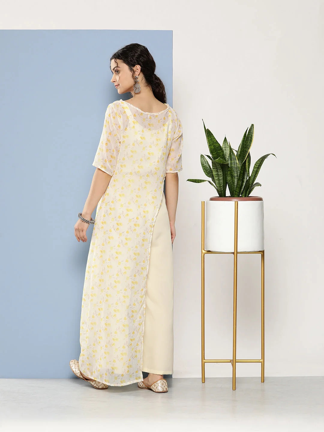 Off White Printed Jumpsuit - Casual Jumpsuits For Women