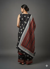 A Plus By Black Printed Kurta Set-AP-AHKUPZDU-COMBO-1161-DS